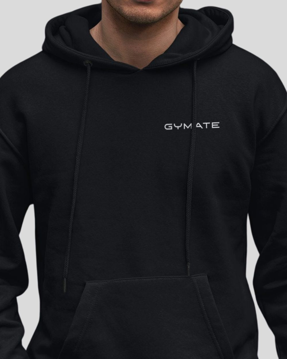 black close up mens hoodies designer logo chest