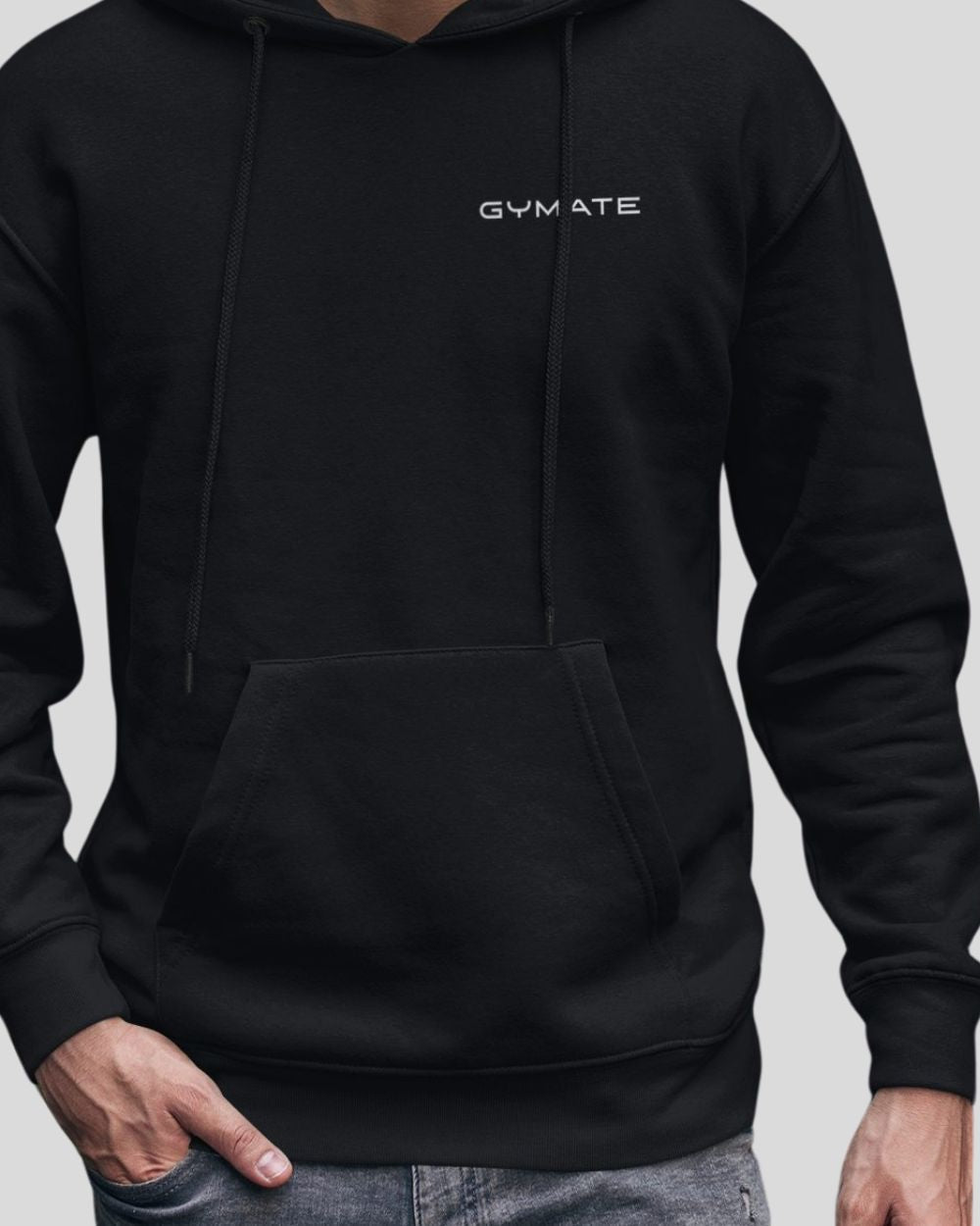 black close up mens hoodies designer hem and cuff