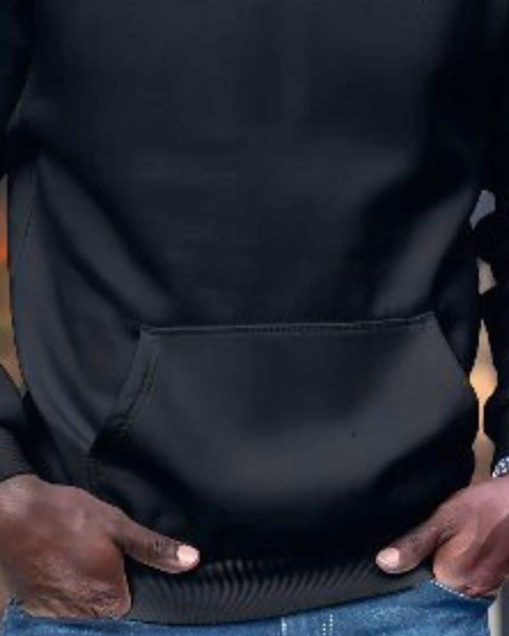 Black Stylish mens hoodies back close up 1