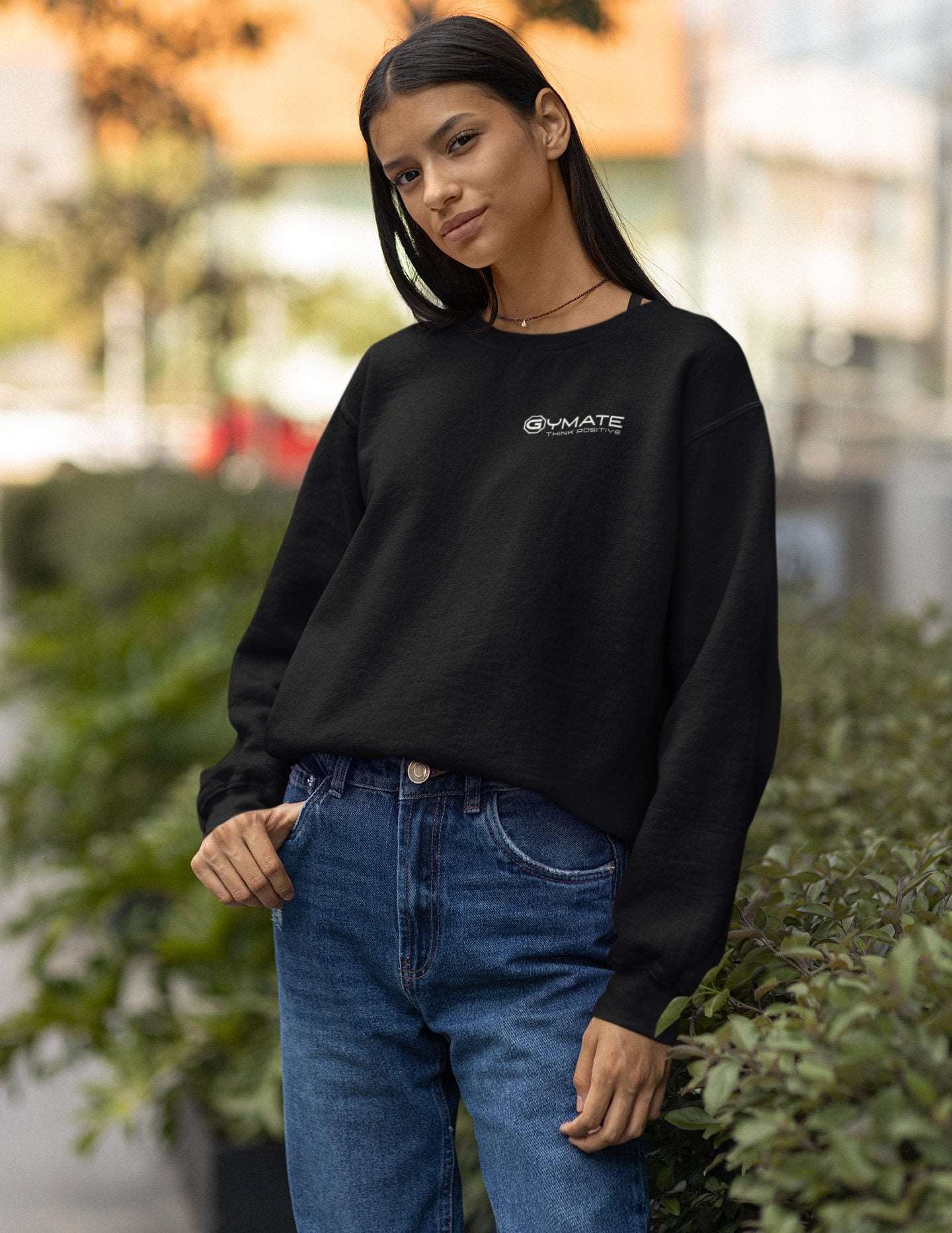 Womens Sweatshirts Gymate Branded Athleisure Everyday Wear black