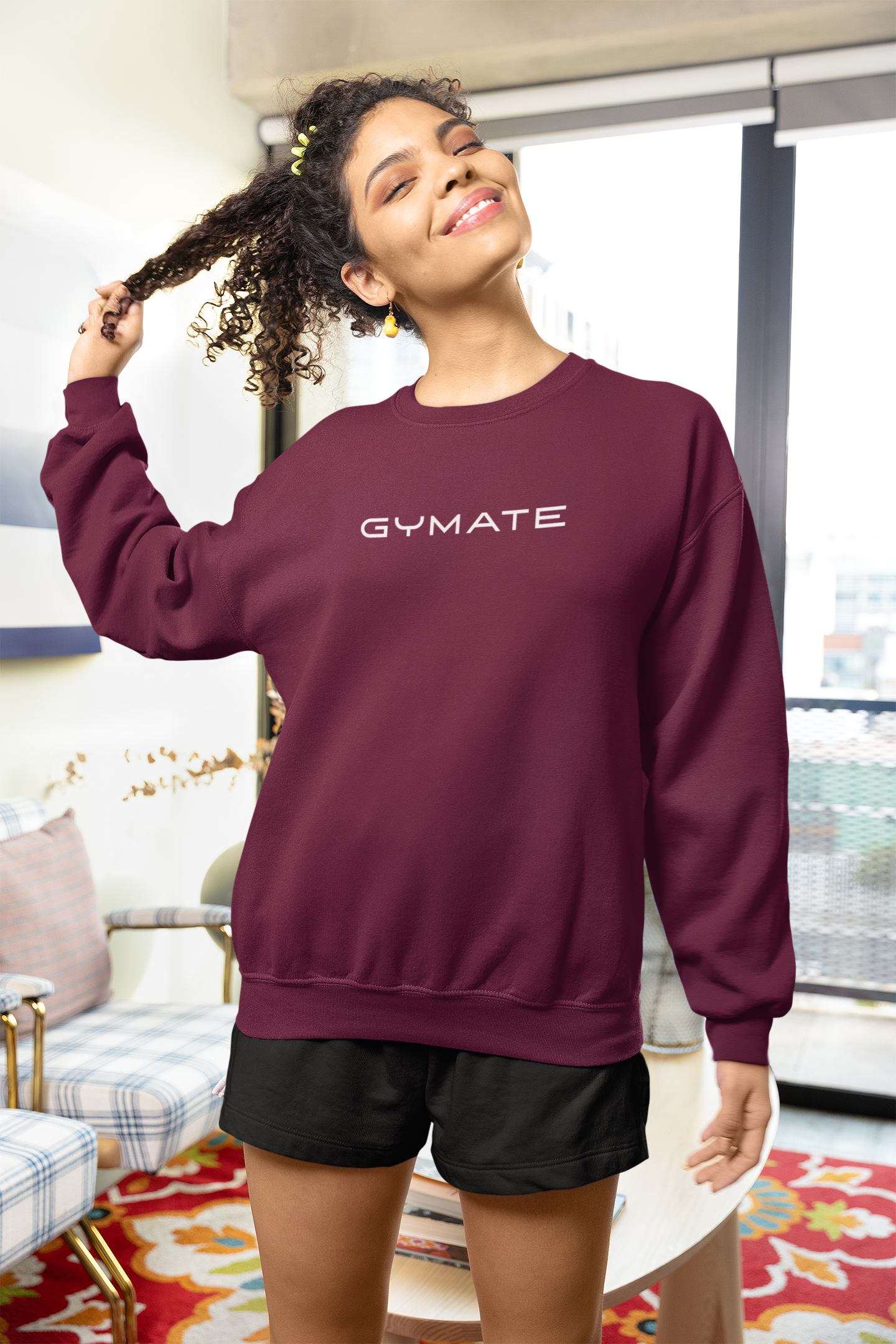 Womens Sweatshirts Original Gymate Logo [large] burgandy