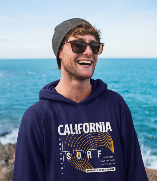 Stylish Blue Hoodies for Men | California Surf Activewear / Athleisure navy