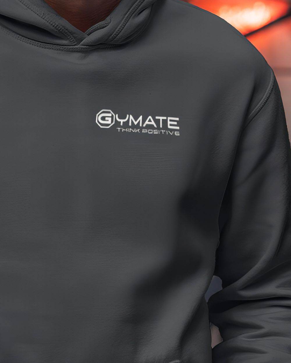 dark grey Stylish mens hoodies close up 3