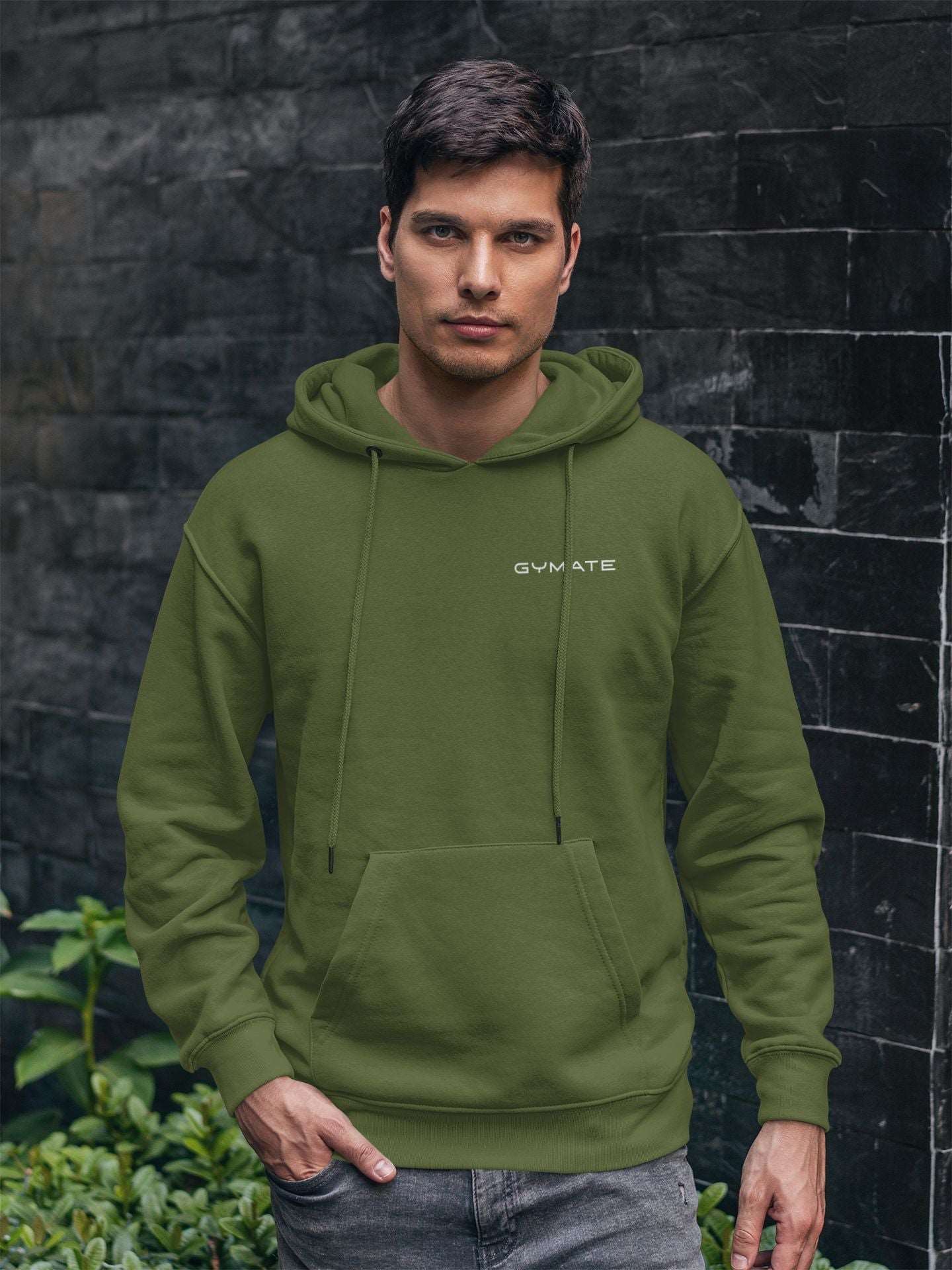 Mens Hoodies Designer Gymate Original small logo [chest] | Athleisure green