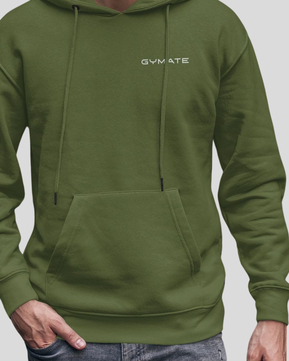 green close up mens hoodies designer hem and cuff
