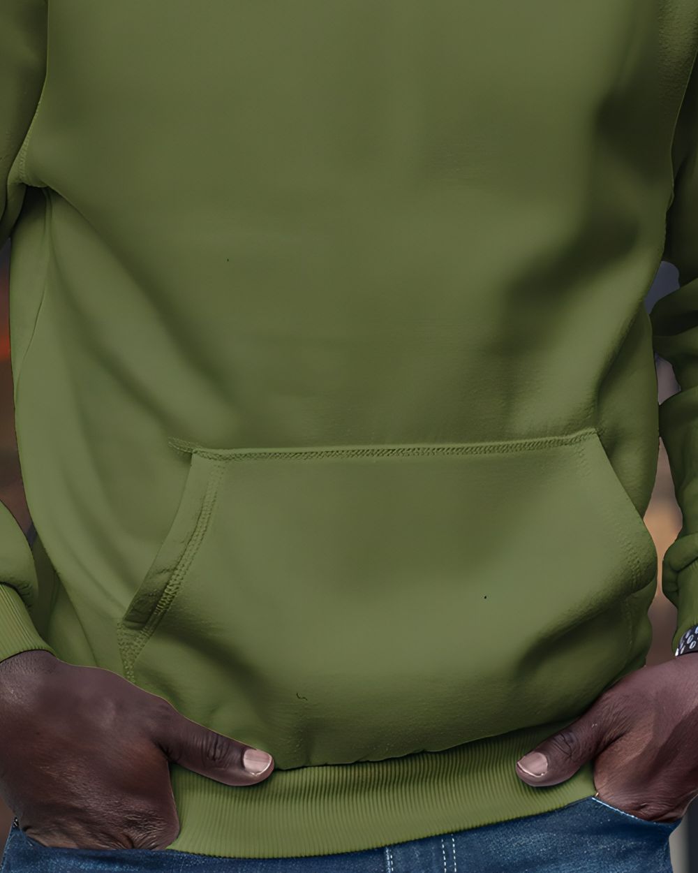 Green Stylish mens hoodies close up 3