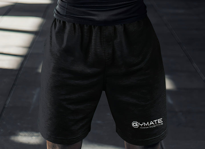 Activewear Mens Gym Shorts | Sweat Wicking Mens Black Shorts swatch