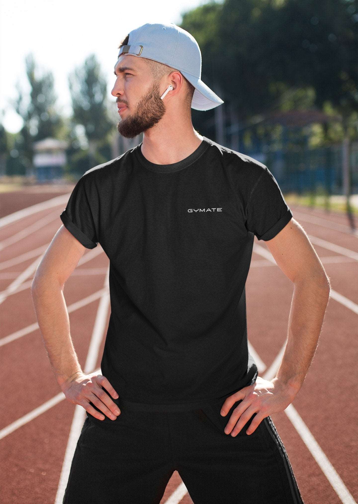 Recycled activewear T-shirts Mens sportswearOriginal [chest] black