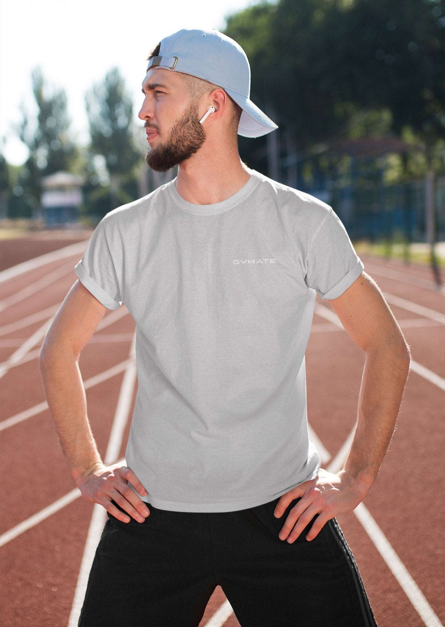 Recycled activewear T-shirts Mens sportswearOriginal [chest] grey