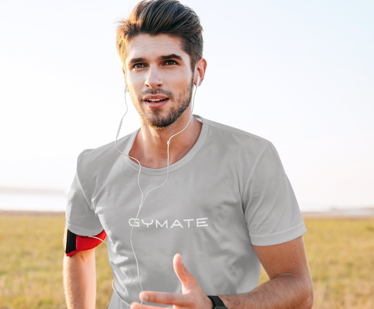 Mens running tops Recycled T-shirt Performance Activewear Original [lge/ctr] grey