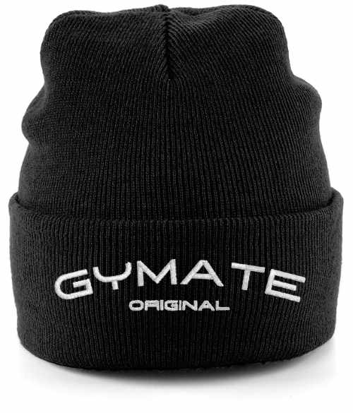 Beanie Hat Unisex Embroidered 'Gymate Original' black