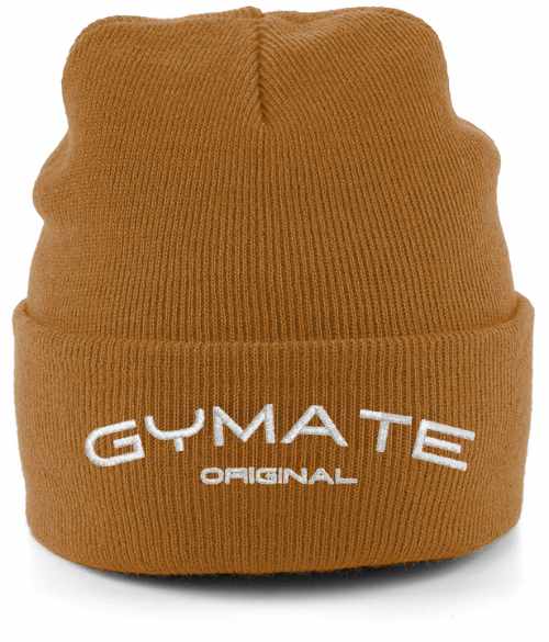 Beanie Hat Unisex Embroidered Gymate Original caramel