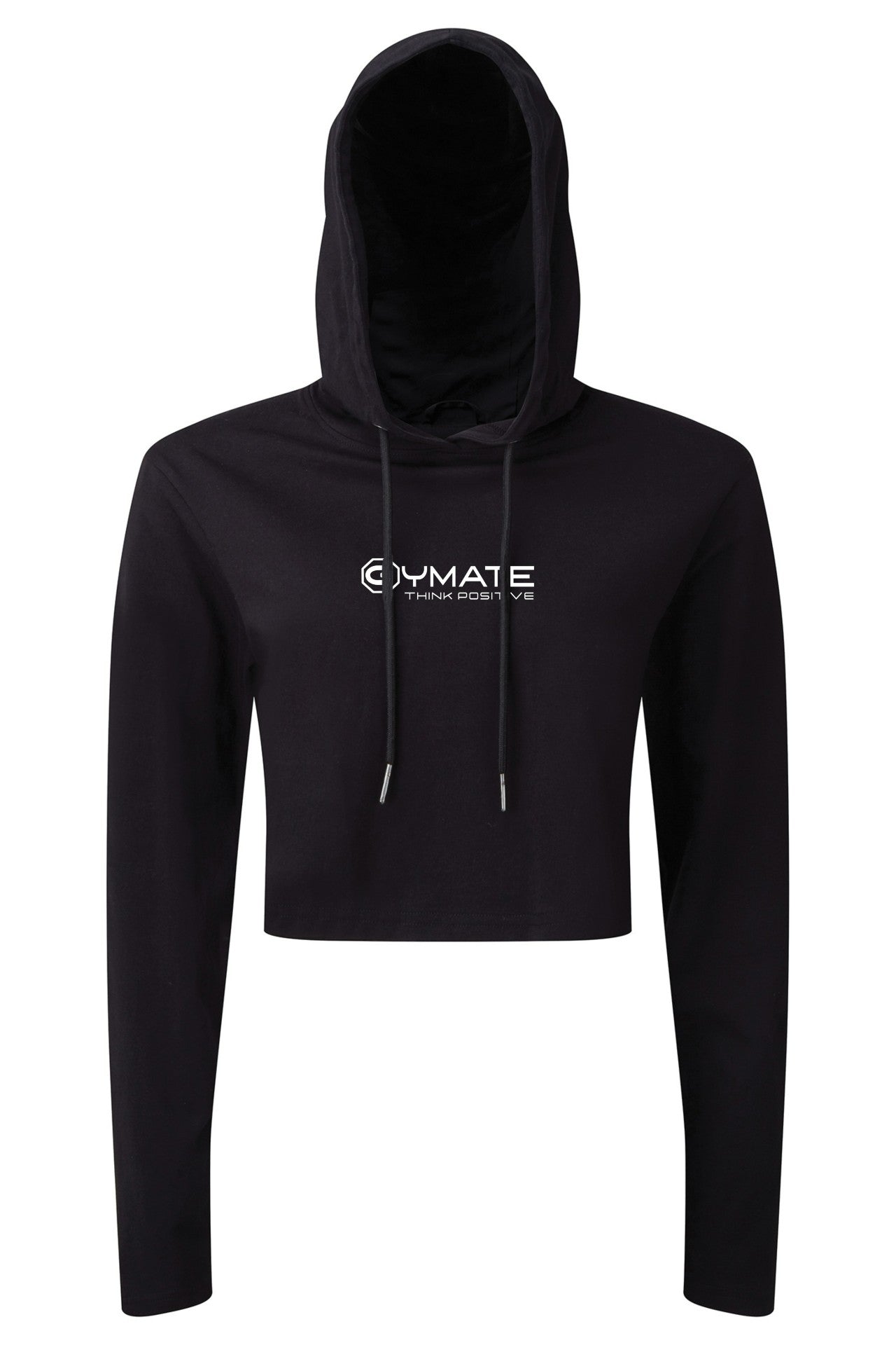 Gymate Pro cropped hooded t shirt black