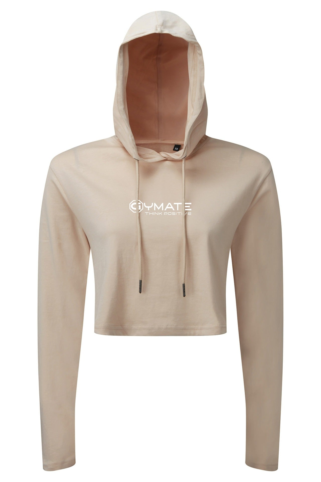 Gymate Pro cropped hooded t shirt natural