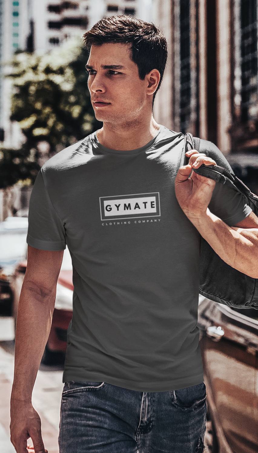 Designer t shirts to inspire men | Gymate clothing grey