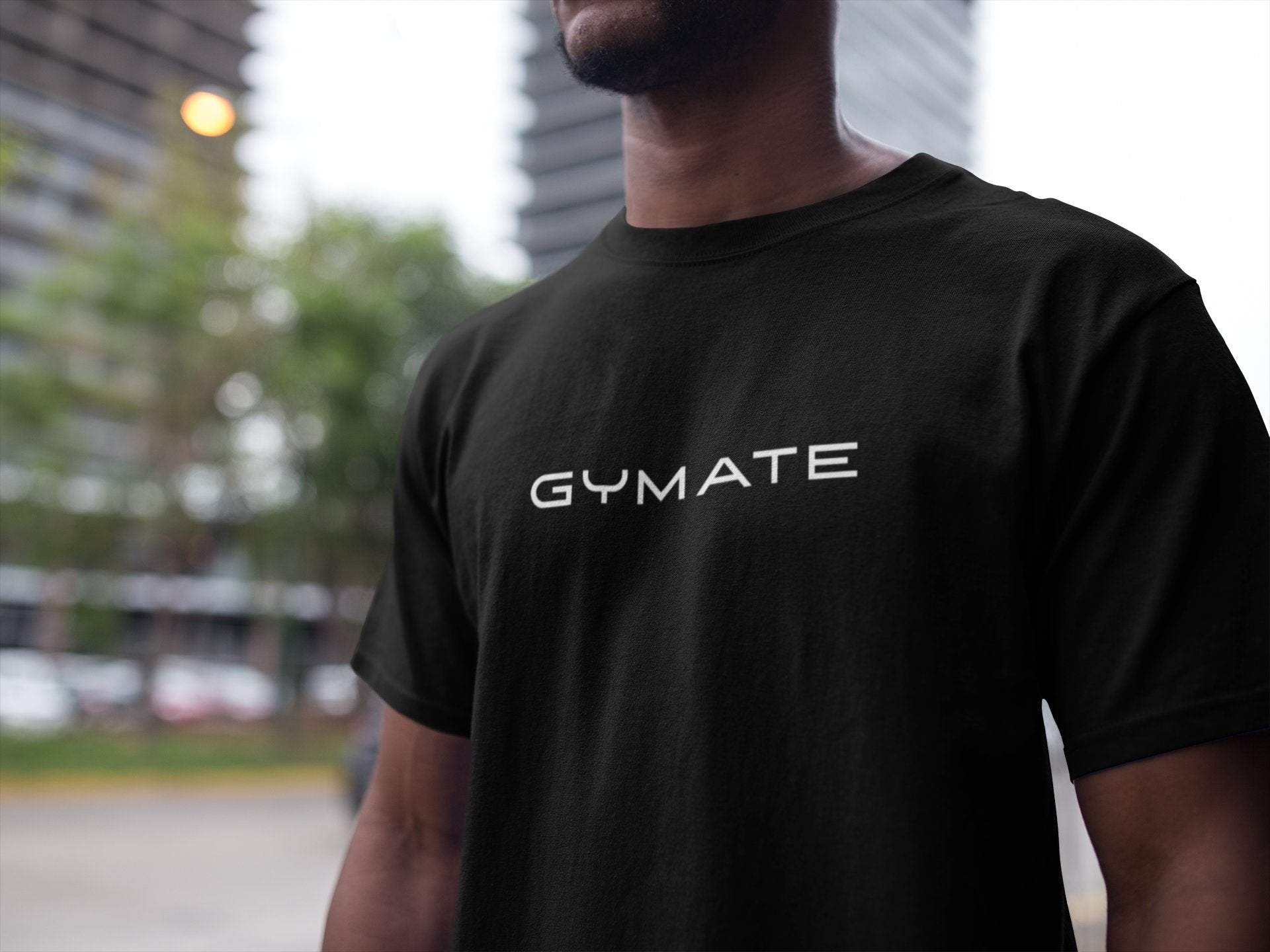 Designer Athleisure T shirts for men | Gymate large logo black