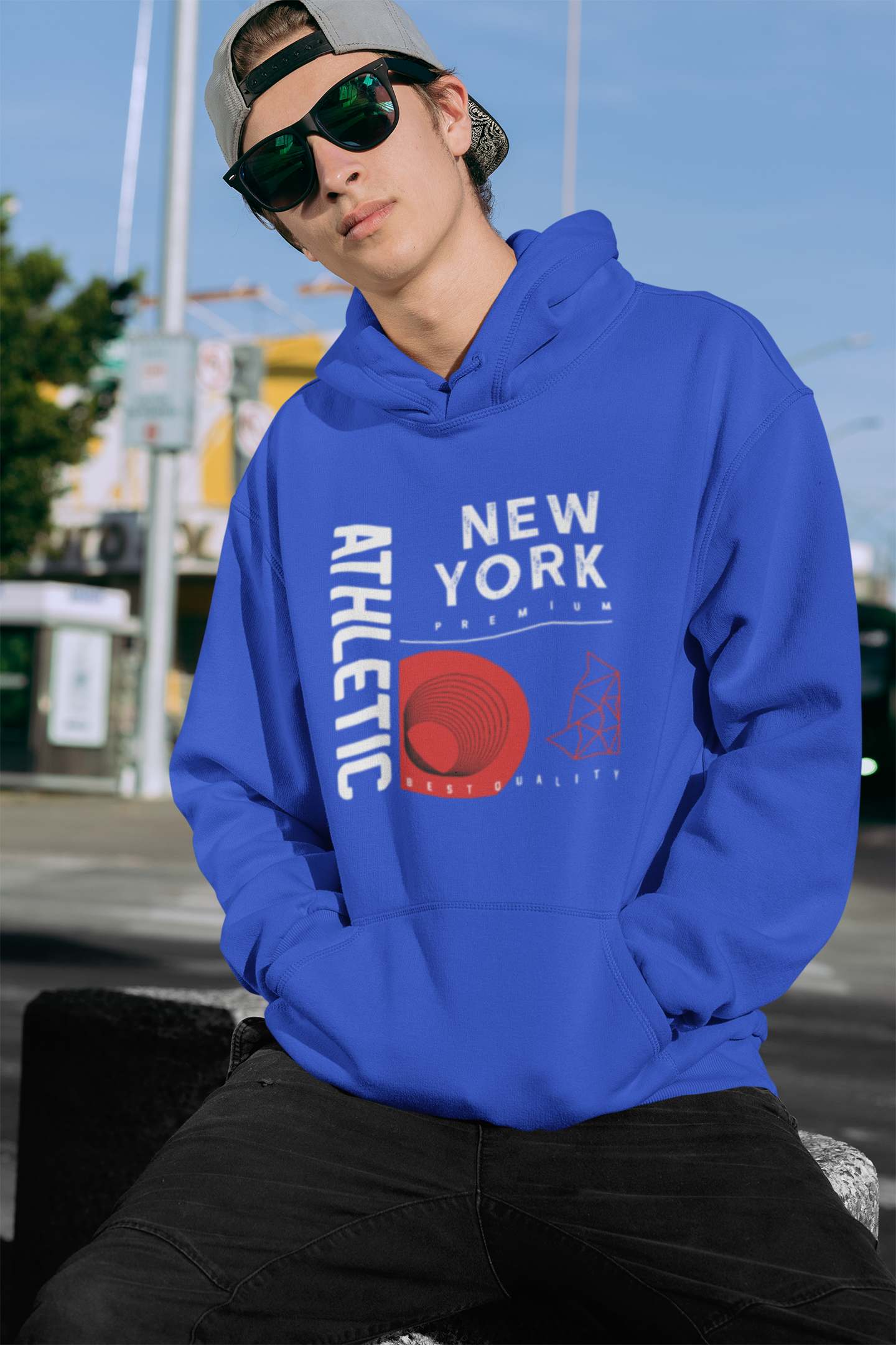 Kids Hoodies/Youth Activewear Boys & Girls Hoodies Athletic New York blue boys