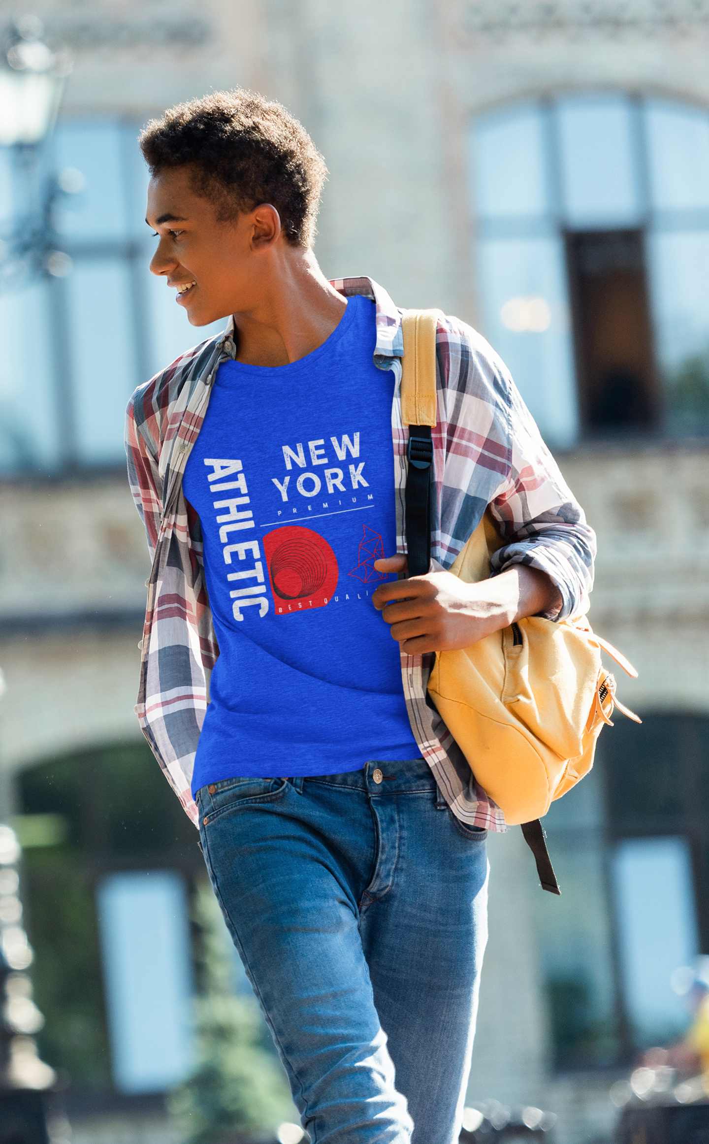 Junior Slogan T Shirts Youth/Kids Motivational | Athletic New York blue boys