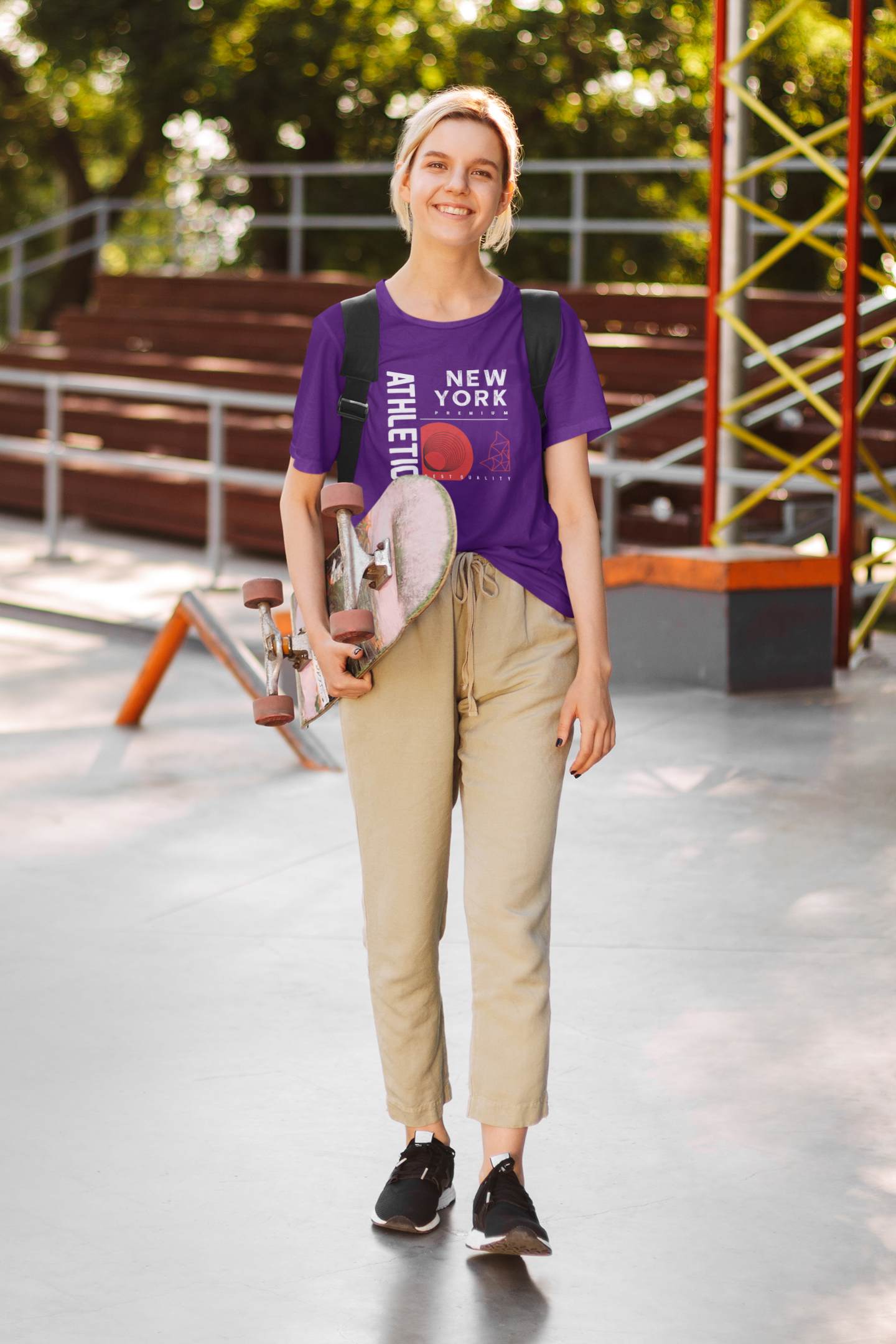 Junior Slogan T Shirts Youth/Kids Motivational | Athletic New York purple girl