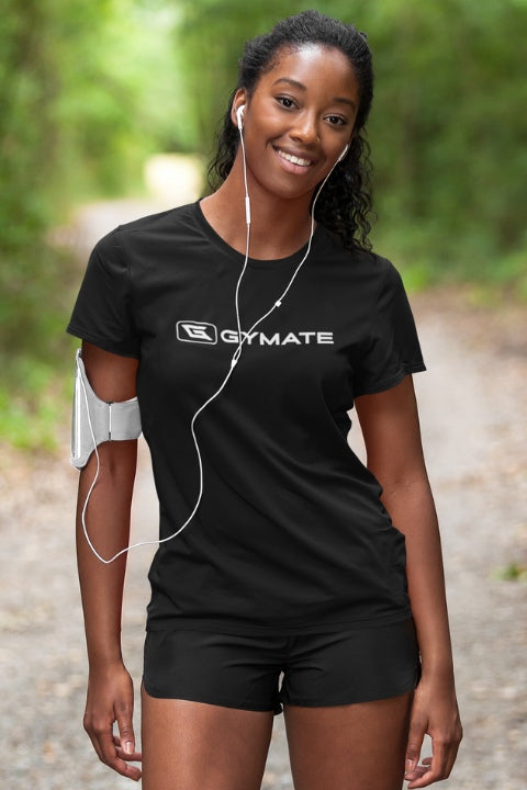 Recycled Womens Running Tops & Gym T-shirt Flex black