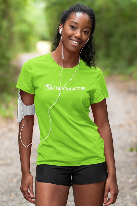 Recycled Womens Running Tops & Gym T-shirt Flex electric green
