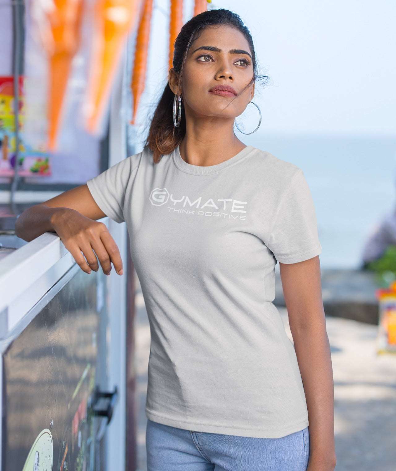 Designer T Shirts For Women | Athleisure Designer T shirts grey
