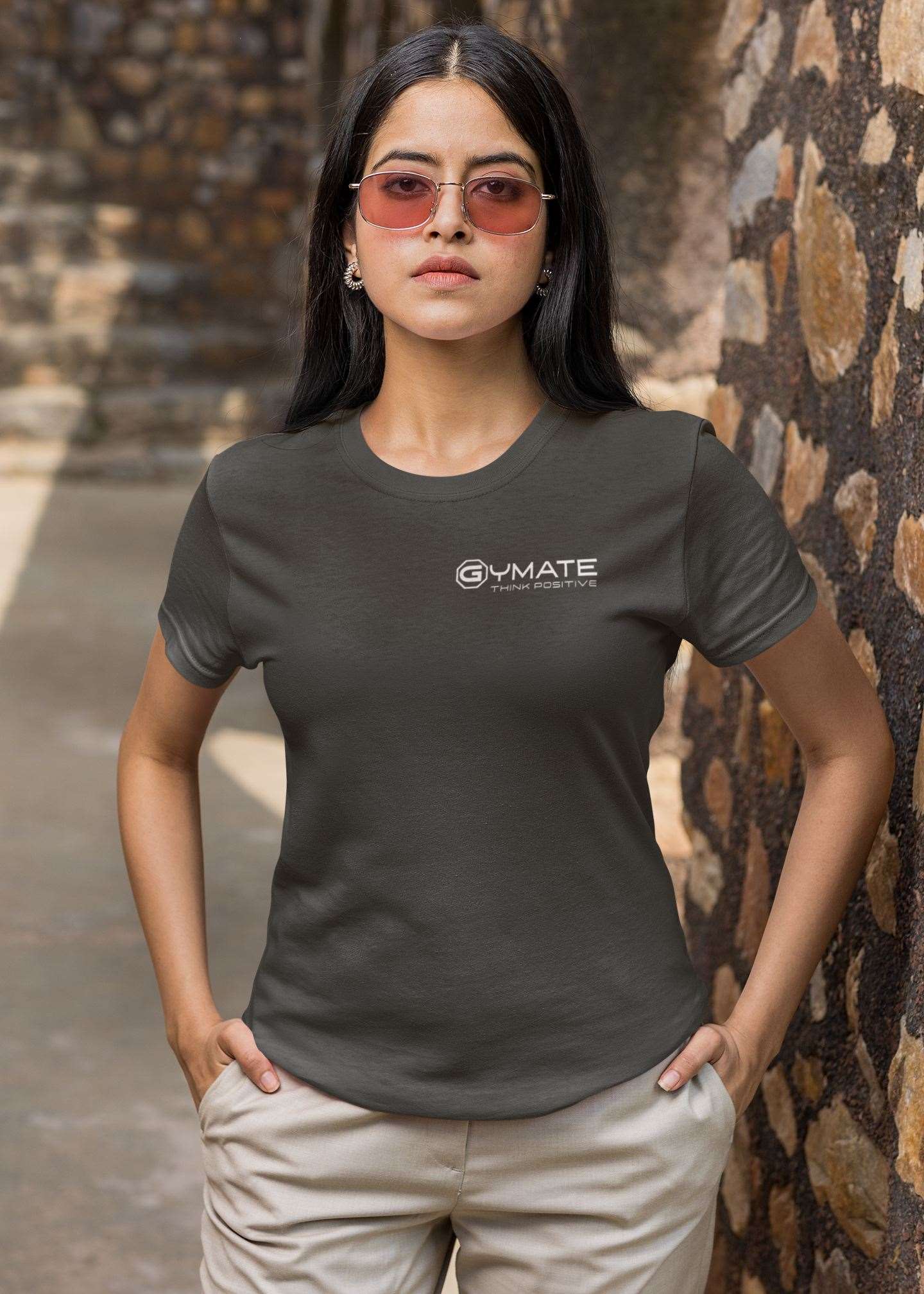 Stylish T Shirts For Women | Activewear Designer T shirts dark grey