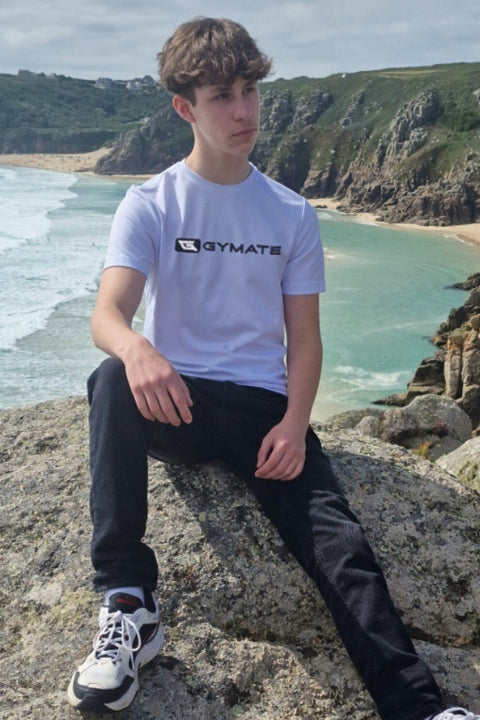 White Mens Sports T-shirt Athletic Essential Core