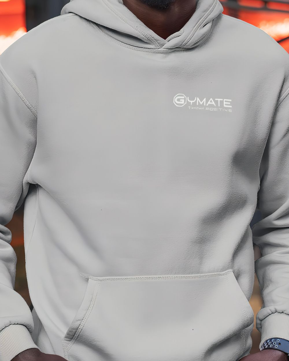 Moondust grey Stylish mens hoodies close up front