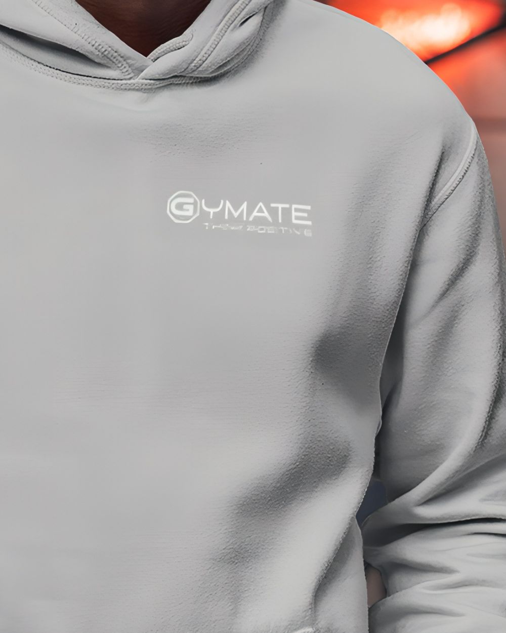 Moondust grey Stylish mens hoodies close up logo chest