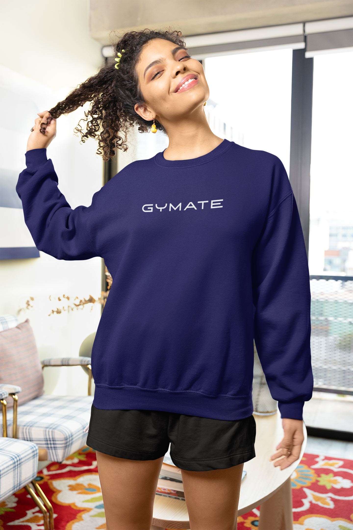 Womens Sweatshirts Original Gymate Logo [large] navy