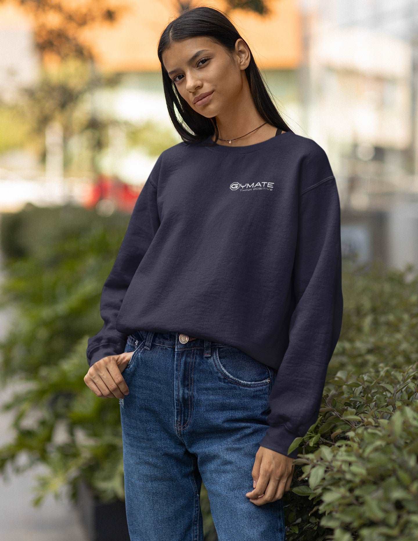 Womens Sweatshirts Gymate Branded Athleisure Everyday Wear navy