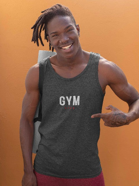 Mens Vest Tops  'Gym Life' Design grey