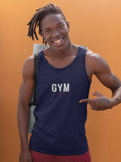 Mens Vest Tops  'Gym Life' Design Navy