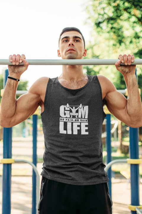 Vest Tops For Men 'Gym Life' grey