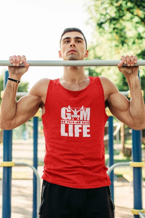 Vest Tops For Men 'Gym Life' red