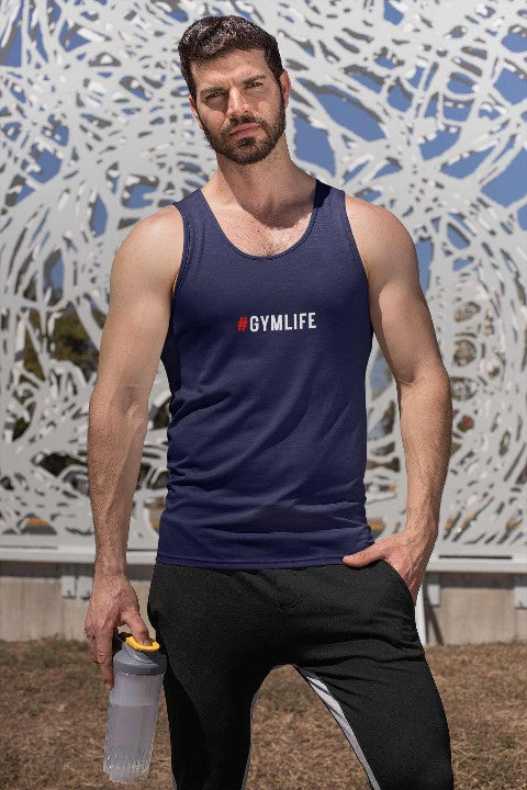 Mens Vest Tops Activewear Essential | Softstyle Mens Tank Top #GYMLIFE navy