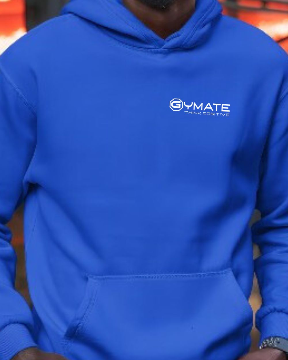 Royal blue Stylish mens hoodies close up front