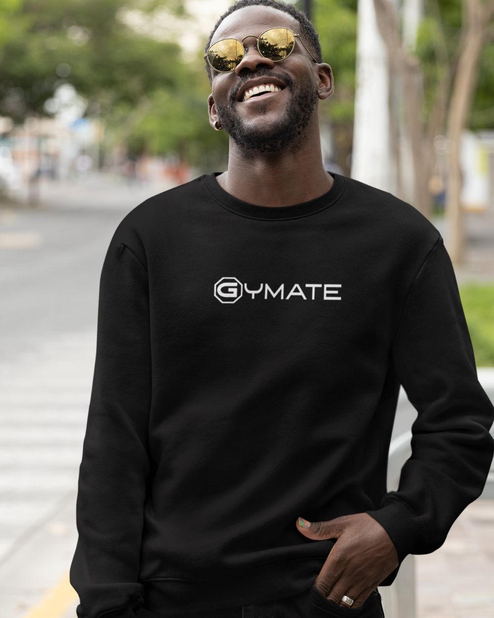 black Mens Sweatshirt Gymate Logo [large/ctr]