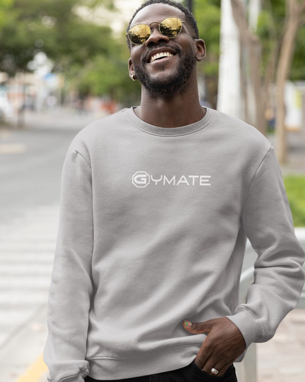 silver grey Mens Sweatshirt Gymate Logo [large/ctr]