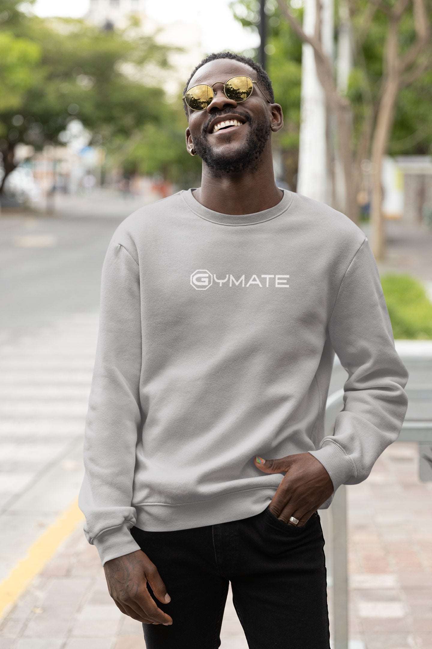 Mens Sweatshirt Gymate Logo [large/ctr] grey