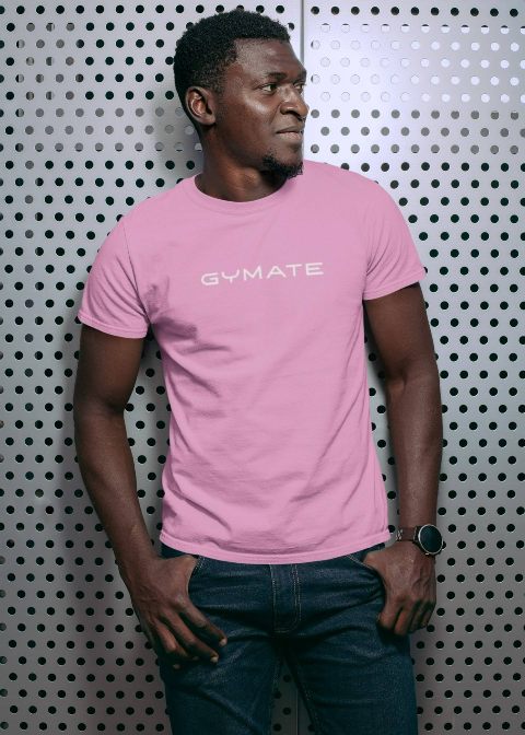 Mens designer T shirts Original Gymate branded pink