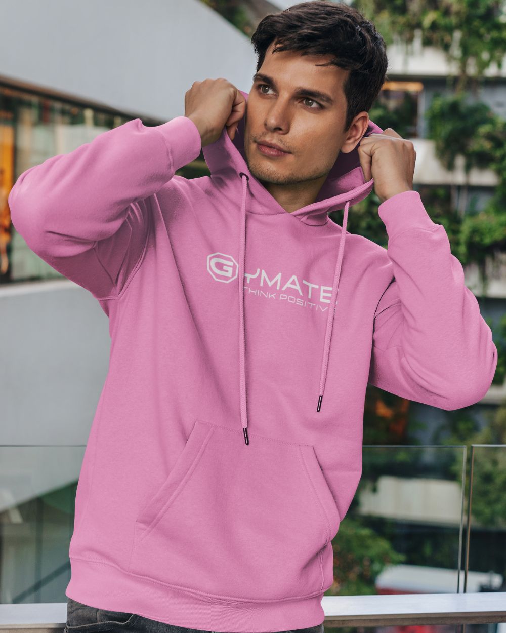 Male pink hoodie cheap