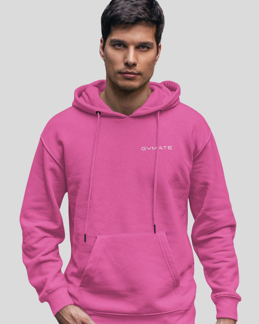 pink Mens Hoodies Designer Gymate Original small logo [chest]