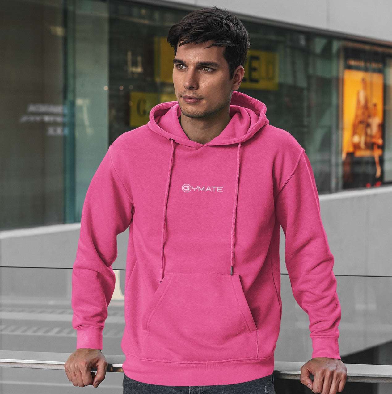 Mens Hoodies Designer Gymate small logo [ctr] Athleisure pink