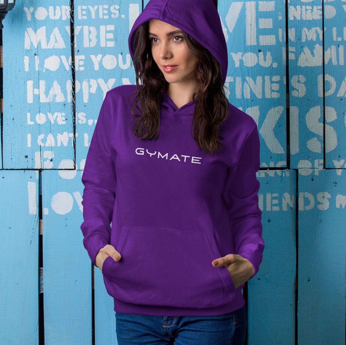 Women's Designer Hoodies Original Gymate ctr/large purple