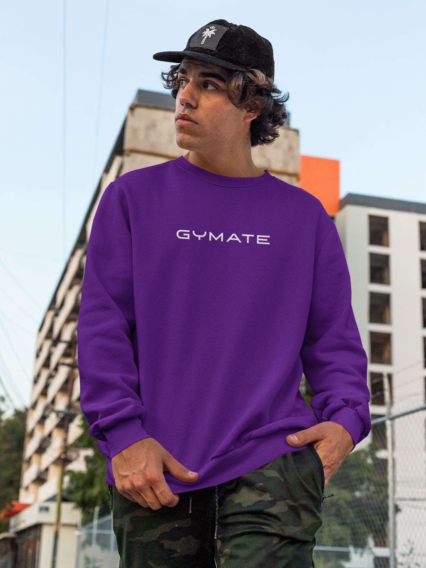 Mens Sweatshirts Original Gymate Logo [large/ctr] purple