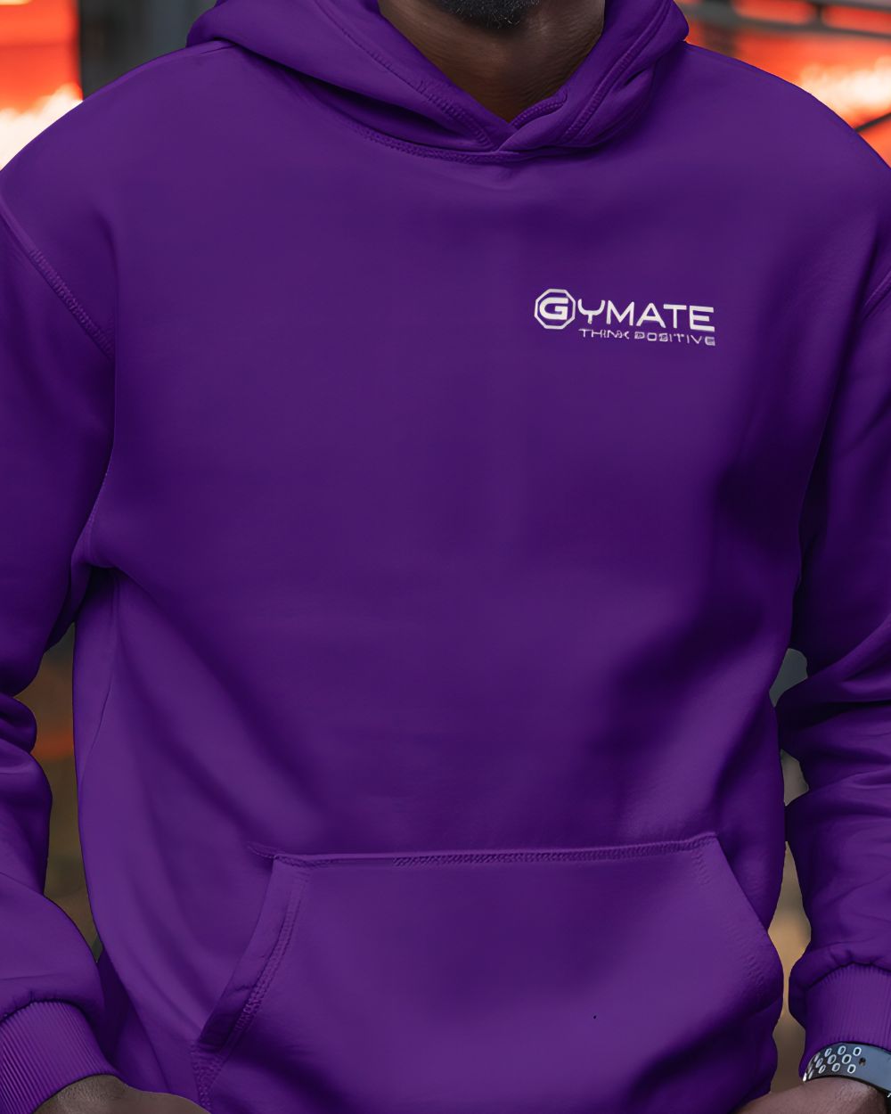 Purple Stylish mens hoodies close up front