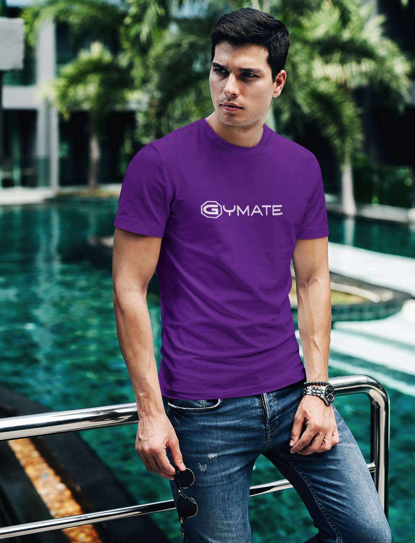 Designer mens T shirts Gymate purple