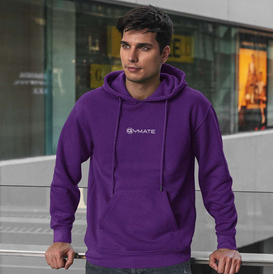 Mens Purple Hoodies Designer Gymate small logo [ctr] Athleisure purple